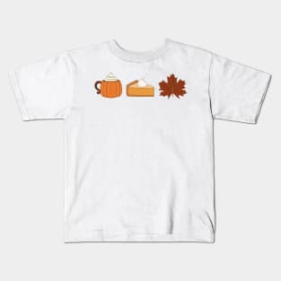 Fall Pumpkin Spice Latte Season Kids T-Shirt